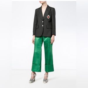 Gucci Duchesse Wide Leg Cuffed Trousers